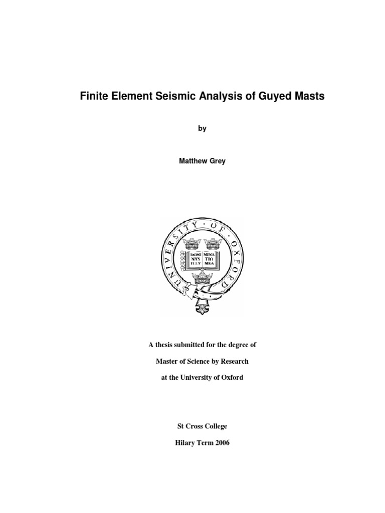 Finite Element Seismic Analysis of Guyed Masts | PDF | Civil ...