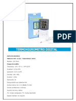Ficha Tecnica Termohigrometro REF TA318