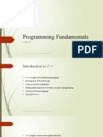 Programming Fundametals in C+ Lec 1