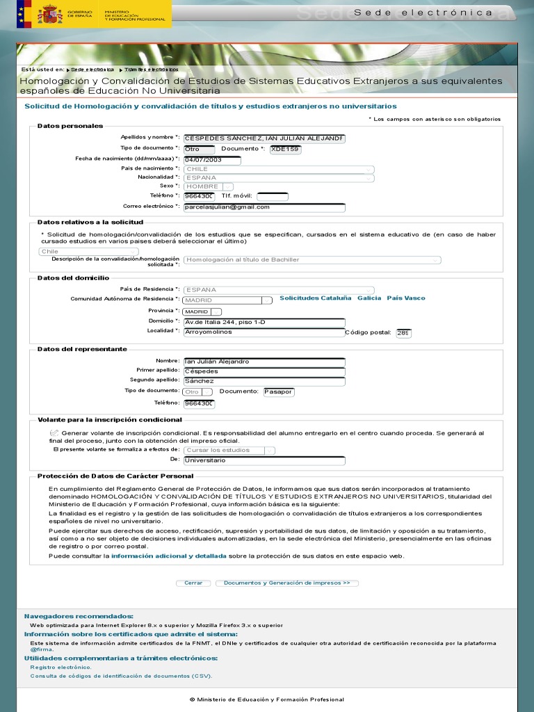 SEDE ELECTRONICA MINISTERIO DE EDUCACION visual data 7
