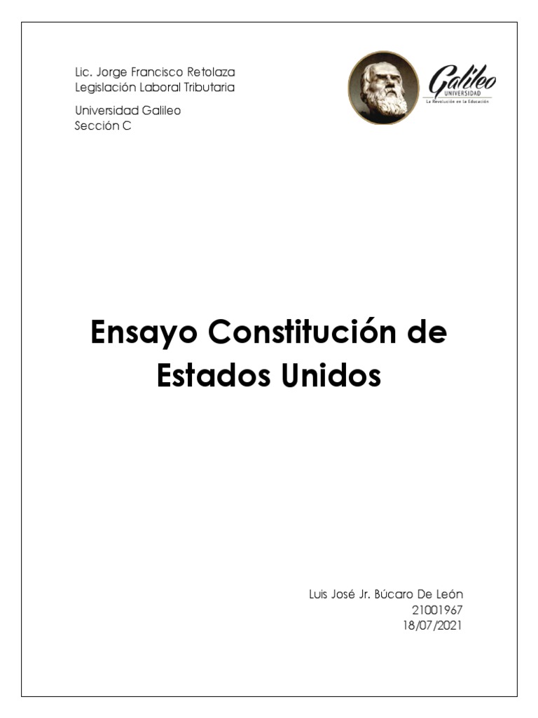 Ensayo Constitución de Estados Unidos | PDF | Ley constitucional | Justicia