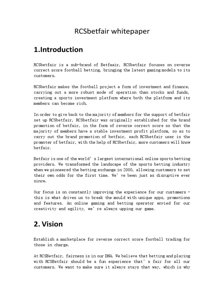 An Introduction To RCSbetfair And Their Focus On Reverse Correct Score 