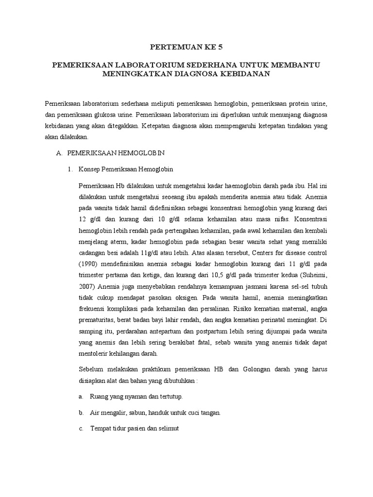 Pemeriksaan Lab Sederhana Untuk Menegakkan Diagnosa Kebidanan PDF