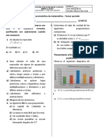 Evaluación Acumulativa de Matematicas Tercer Periodo, de Tema11 A Tema 15