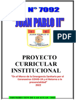 Proyecto Curricular Institucional 2022 de la IE Juan Pablo II