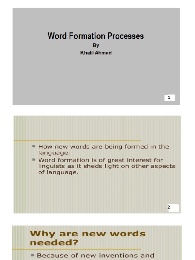 Word Formation Processes Pdf