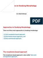Approaches To Studying Morphology