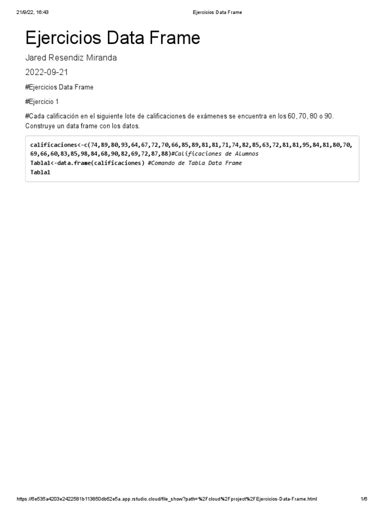 Ejercicios Prácticos con Data Frames | PDF | Informática