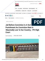 Jail Before Conviction Is A Sort of Punishment As Conviction Rate Is 'Abysmally Low' in Our Country, - PH High Court