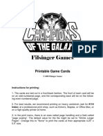 Printable Game Cards: Instructions For Printing