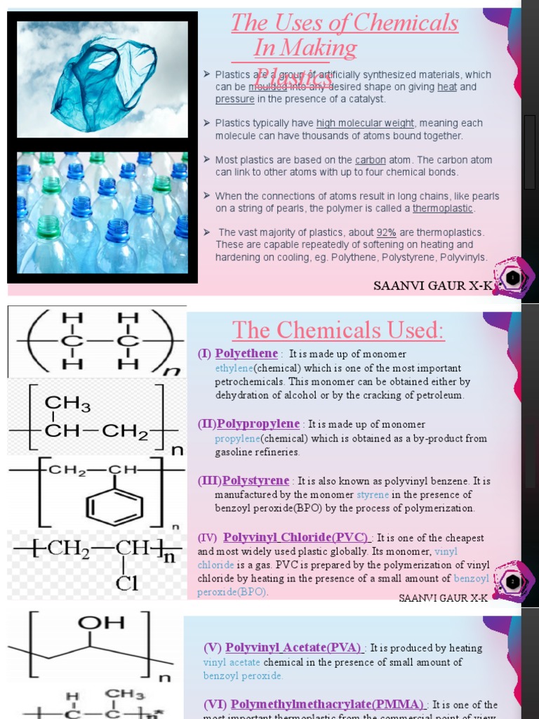 The Use of Chemicals in Plastics PDF Thermoplastic Plastic