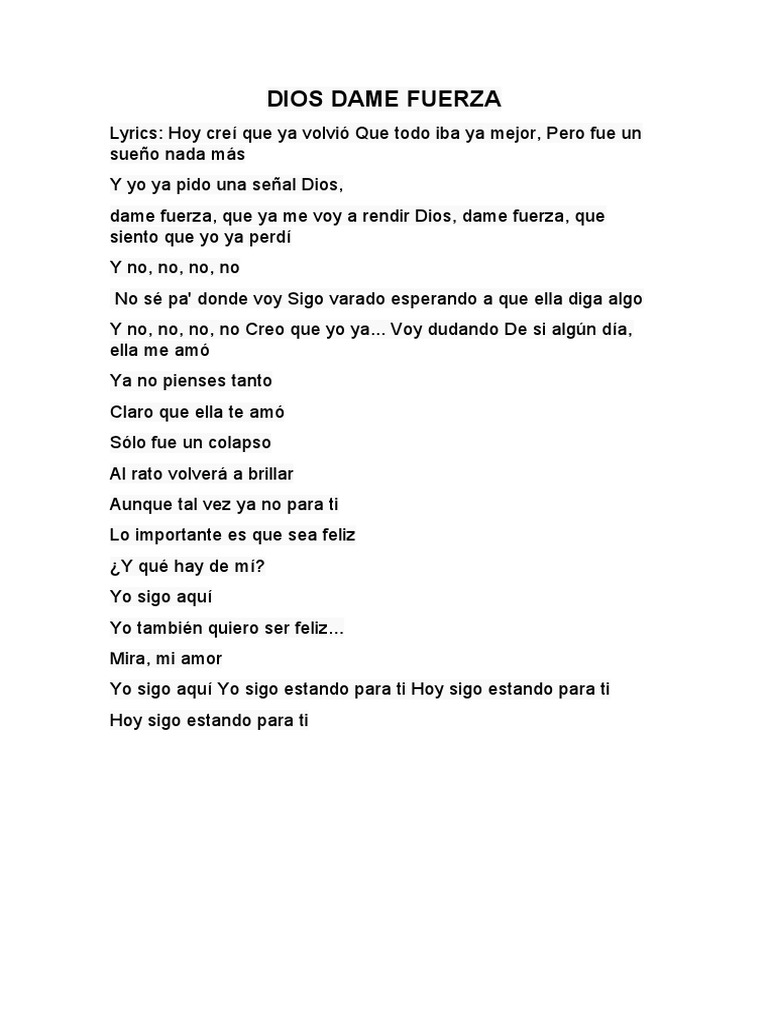 Dios Dame Fuerza Pdf