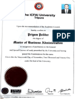 MBA Degree Certificate
