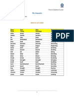 Unit 7 - List of irregular verbs