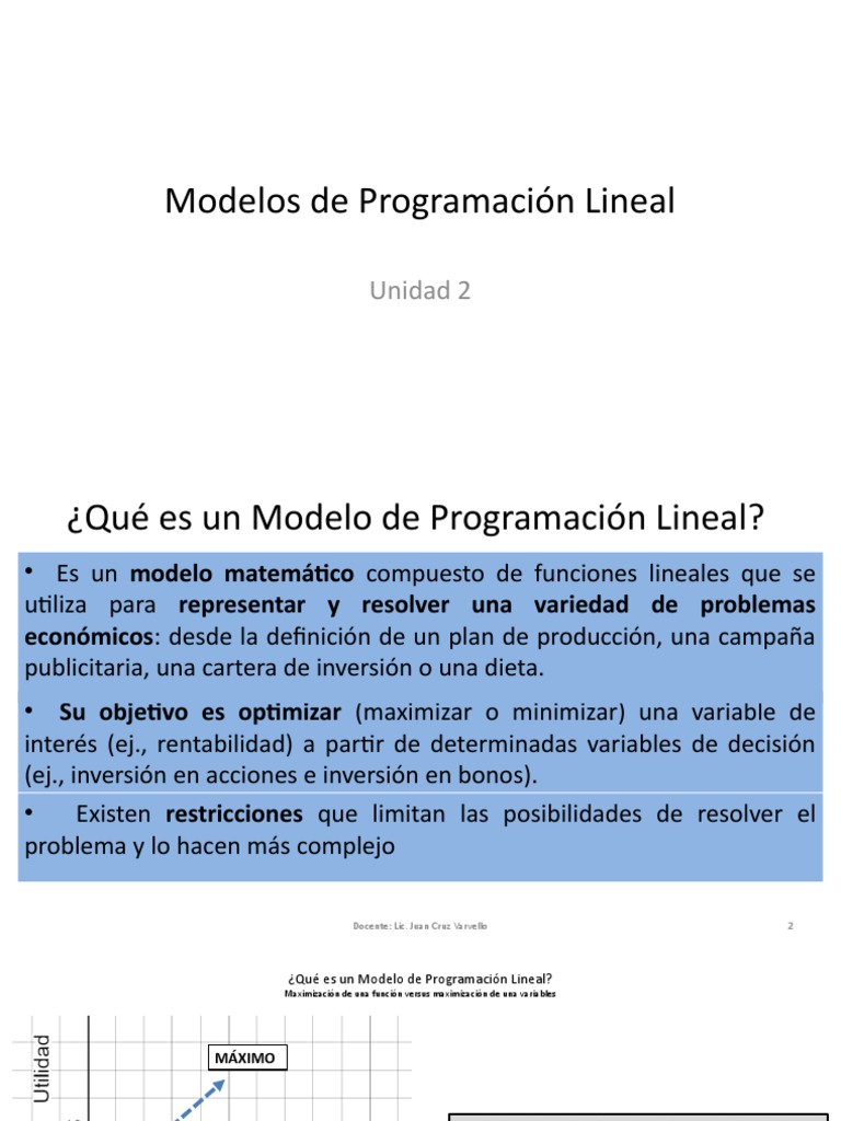 Modelo de Programación Lineal | PDF | Programación lineal | Matemáticas ...