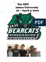 The NDT Binghamton University March 31 – April 4, 2016