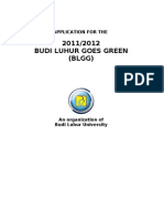 2011/2012 Budi Luhur Goes Green (BLGG) : Application For The