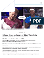 Mikael Ymer Utslagen Av Stan Wawrinka - SVT Sport