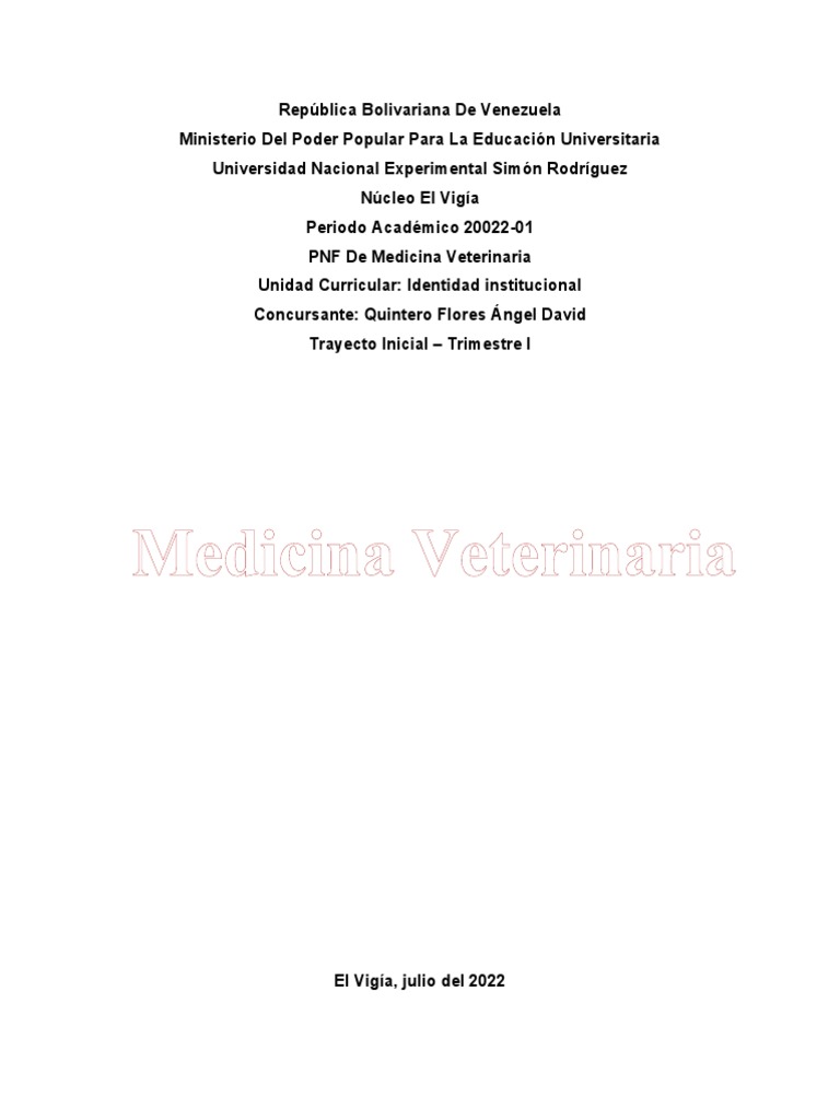 Duración y formación en Medicina Veterinaria | PDF | Medicina ...