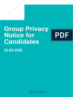Group Privacy Notice For Candidates 2020