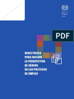 Directrices para Incluir La Perspectiva de Genero en Las Politicas de Empleo