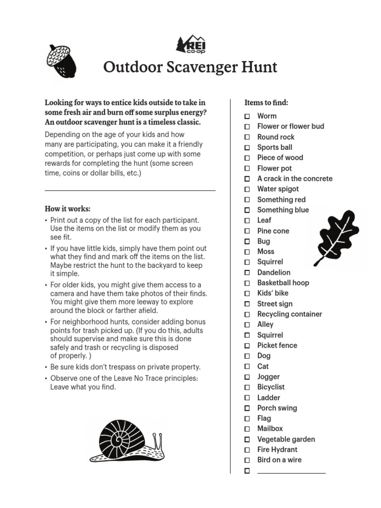 Outdoor Scavenger Hunt Print - 1688723254