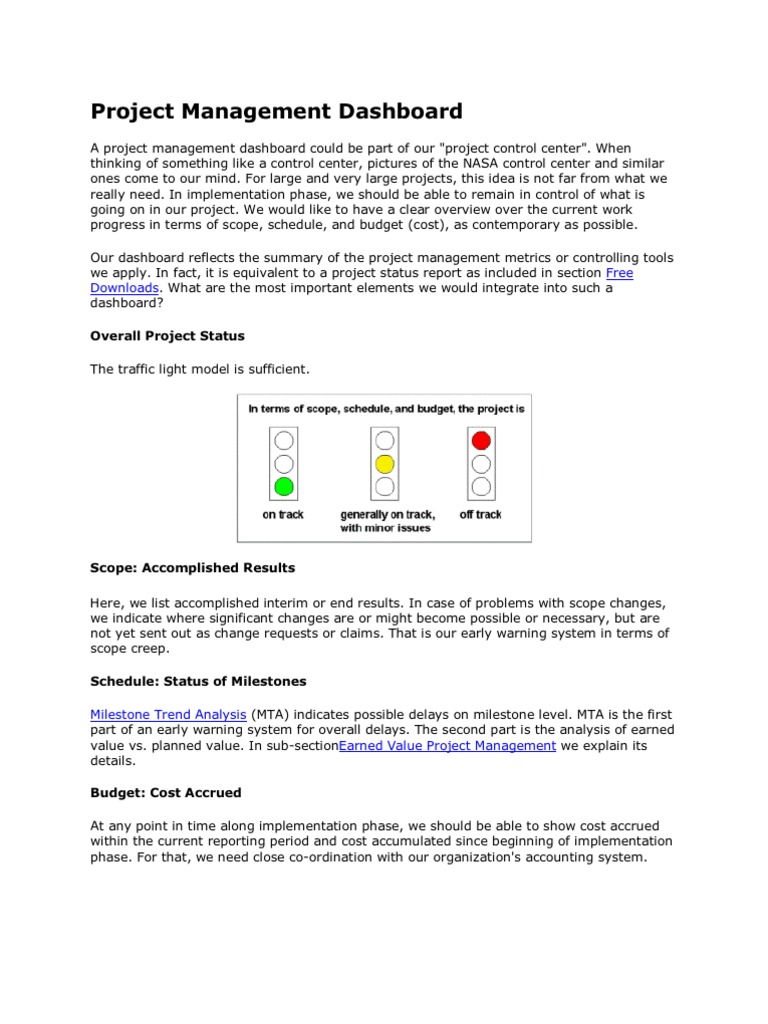 Project Management Dashboard Overview | PDF | Project Management | Business