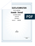 PQE 3 - Awanish Certificate