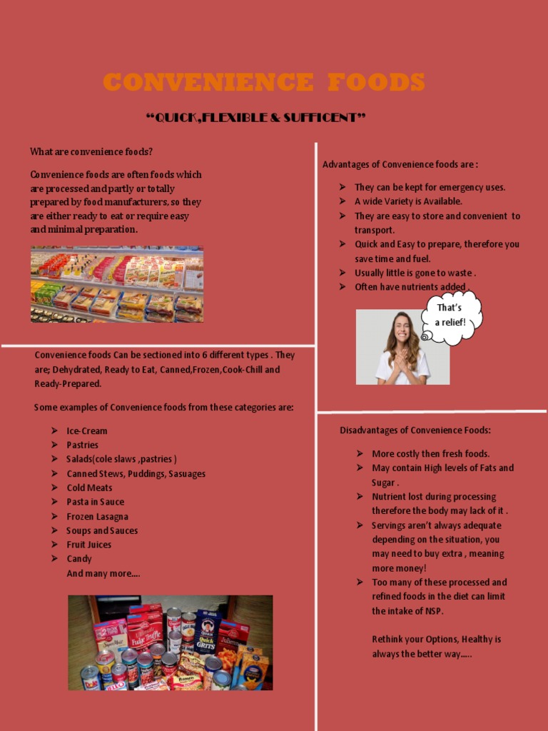 Convenience Foods Poster PDF Foods Convenience Food