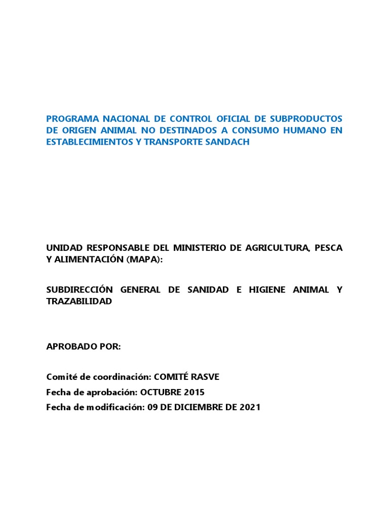 Control de SANDACH en España 2021-2025 | PDF | Análisis de Riesgo y ...