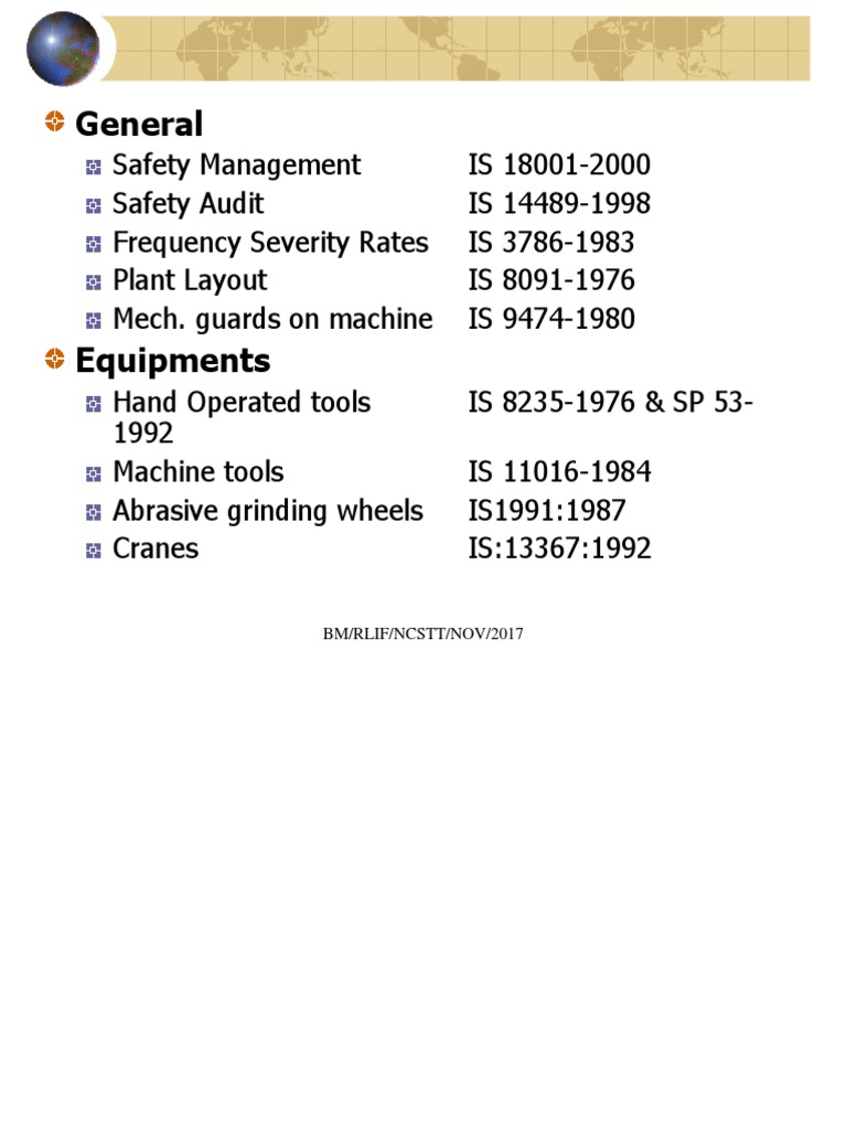 ISI Codes for Safety Management Standards | PDF | Dangerous Goods ...
