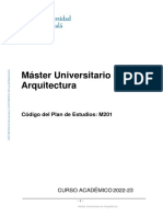 Plan de Estudios Del Máster AM201 - 3 - 1 - 1 - E - Arquitectura-22-23