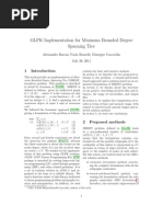 GLPK Implementation For Minimum Bounded Degree Spanning Tree