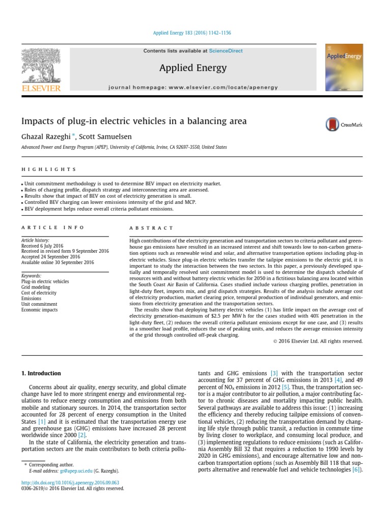BEV Impact on Electricity Costs and Emissions | PDF | Plug In Hybrid ...
