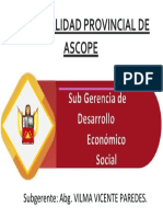 Municipalidad Provincial de Ascope: Subgerente: Abg. VILMA VICENTE PAREDES