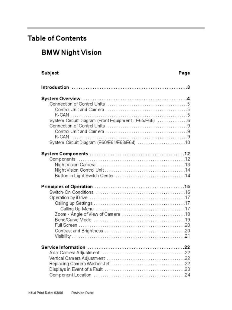 BMW Night Vision | PDF