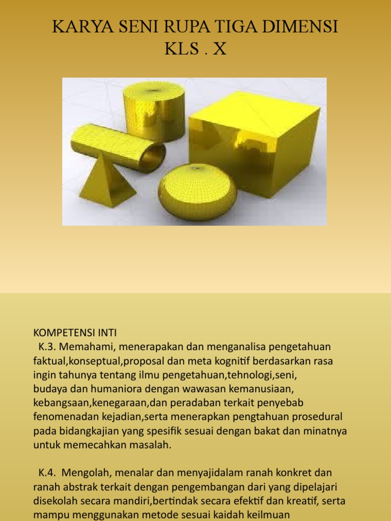 SENI RUPA 3 DIMENSI Kls X | PDF | Seni