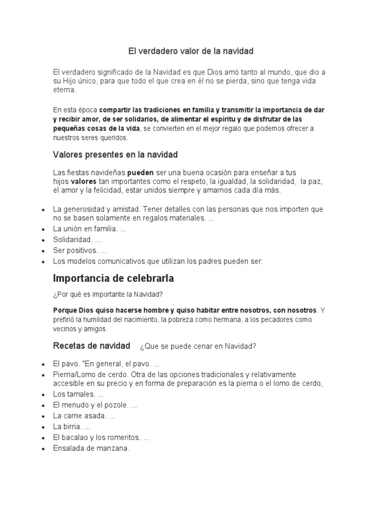 El Verdadero Valor de La Navidad | PDF | Navidad
