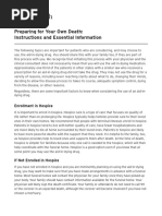 Preparing For Your Own Death Instructions Essential Information