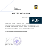 Certificado Mèdico: Hospital Provincial General "Martin Icaza"