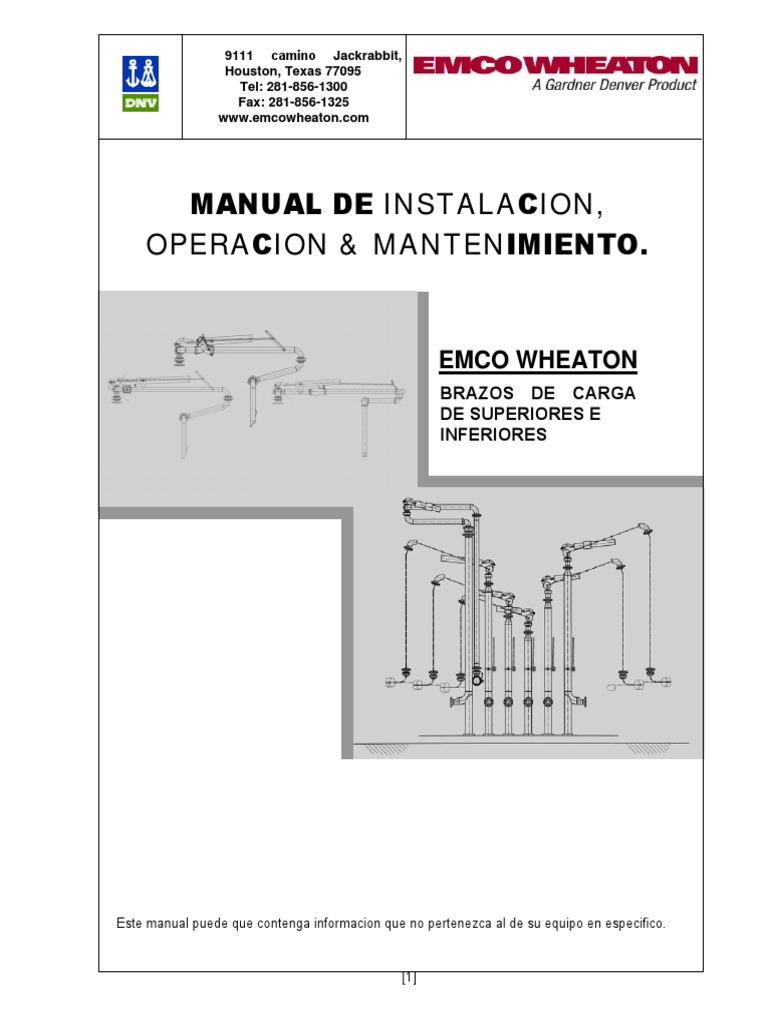 Manual de Instalación de Brazos de Carga | PDF | Neumático | Tornillo