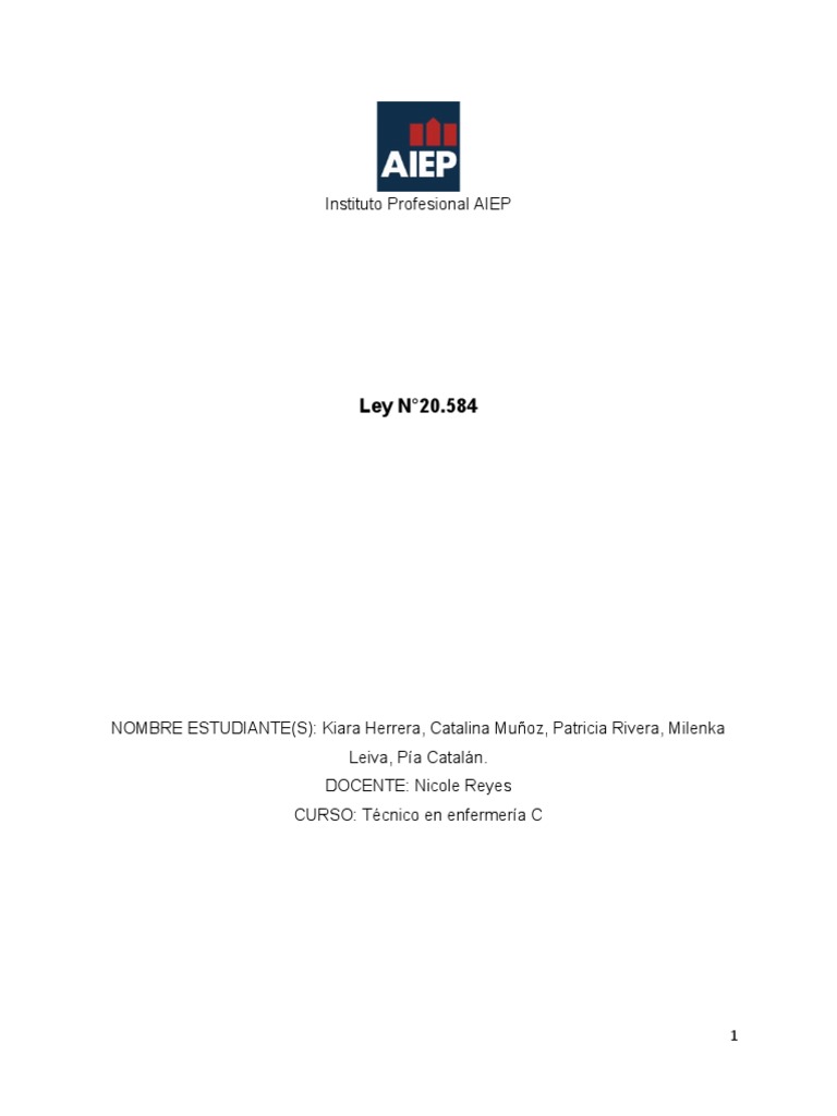 Ley n 20 584 pdf invalidez hospital