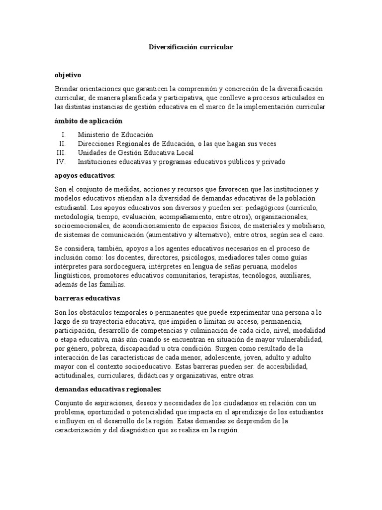 Diversificación Curricular | PDF | Plan de estudios | Aprendizaje