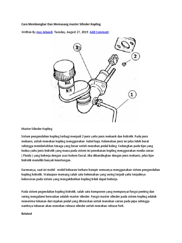 Js 1 cara membongkar dan memasang master silinder kopling pdf