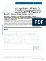 [1479683X - European Journal of Endocrinology] How important is obesity as a risk factor for respiratory failure, intensive care admission and death in hospitalised COVID-19 patients_ Results from a single Italian c