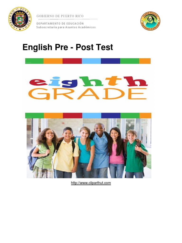 8th Grade English Pre-Post Test Guide | PDF | Black Friday (Shopping ...