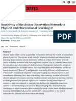 Sensitivity of The Action Observation Network To Physical and Observational Learning - Cerebral Cort