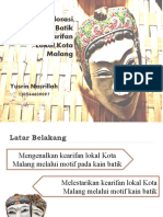 Studi Eksplorasi Motif Batik Berbasis Kearifan Lokal Kota Malang