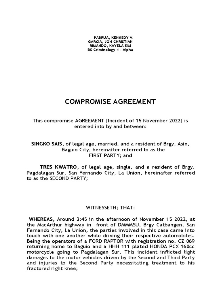 Compromise Agreement | PDF