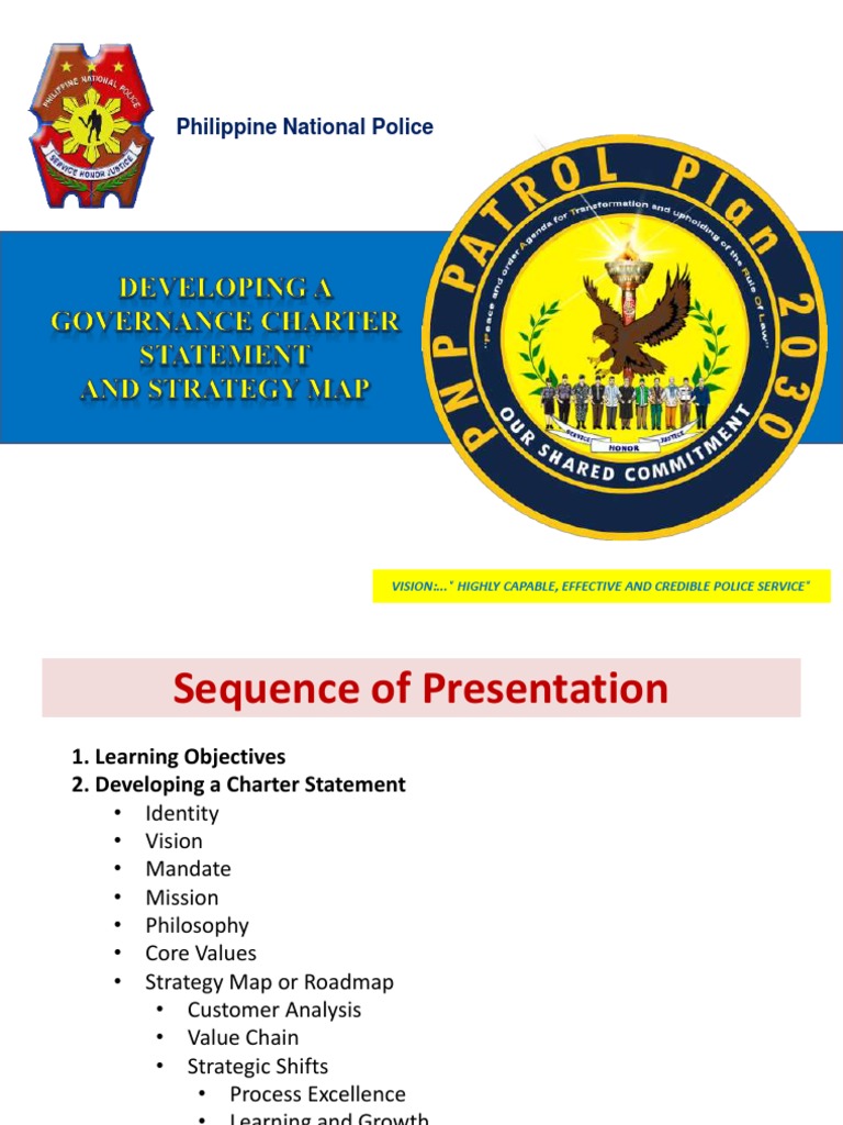 Developing Charter Statement and Strategy Map | PDF | Leadership | Police